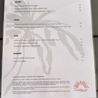 Copy of the vegan menu 24 June 2025  at Sunset Bar & Grill in Broome