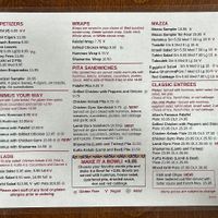 To-go menu  at Allan's Falafel in Chester
