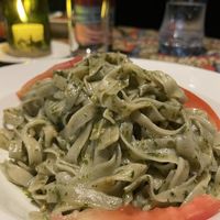 Tagliatelle with pesto  at More Than A Drop in Moshi