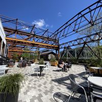 Spacious back patio area at The Landing Kitchen in Bala Cynwyd