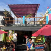 In between two dive shops  at Les Amis in Playa Del Carmen