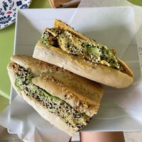 Vegan sandwich at Les Amis in Playa Del Carmen