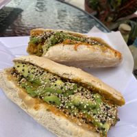 Vegan Baguette at Les Amis in Playa Del Carmen