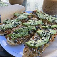 Vegan Baguette- so delicious!   at Les Amis in Playa Del Carmen
