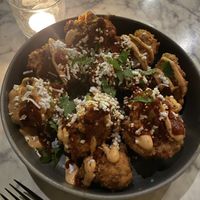 Cauliflower with queso   at Casa Del Vegano in Dallas