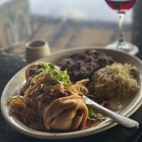 Beyond Beef Chimichanga  at Casa Del Vegano in Dallas