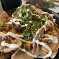 The nachos were pretty good, but not the best   at Casa Del Vegano in Dallas