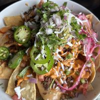 Birria nachos  at Casa Del Vegano in Dallas