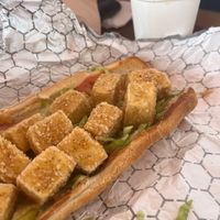 Closer image of vegan po-boy at Goldies  in Gainesville