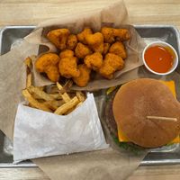 Mission Impossible meal with buffalo cauliflower wings   at Burger Burger in Bloomington