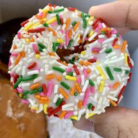 Sprinkled Cake Based Donut at Jenny's Donuts in Redlands