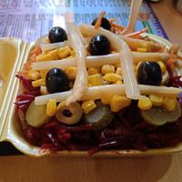 Patata rellena vegana at Camperos Malagueños in Madrid