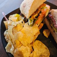 Po' boy served with chips at Brewbakers Cafe in Keene