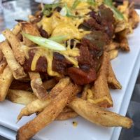 Chili fries, closeup  at Rock da Casbah in Saugerties