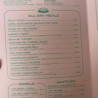 The menu is clearly labeled   at The Wayzgoose Diner in Leura