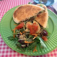 Veggie Toastie with saladd  at The Wayzgoose Diner in Leura