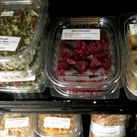 Grab-n-go sides: Lentil Salad, Beet Delight (yum!), Brussel sprouts, Garbanzo Salad at Fresh Start Organic Eatery in Astoria