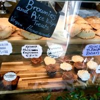More vegan baked goods: empanadas, cupcakes, (almost gone) muffins at Fresh Start Organic Eatery in Astoria