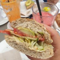 Hummus sandwich at El Mimbre Bakery & Coffee in Fuengirola