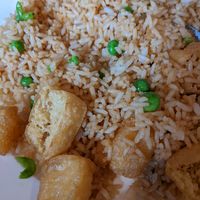 Veggie fried rice with tofu at Chinese Village Restaurant in Callander