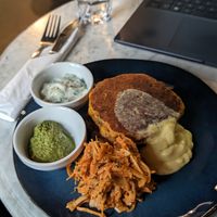 Corn fritters at Bricks & Mortar in Berlin