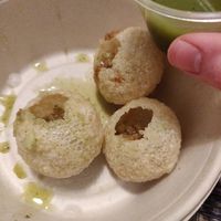 Gol gappa also called pani puri. Tasty! at Chat Junction in Berlin