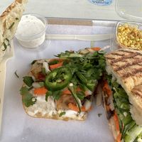 Inside of the banh mi  at Mendocino Farms in Addison