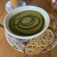 Broccoli, zucchini and pea soup at The Green Room On High Street in Willunga