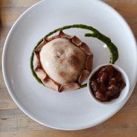 Mushroom and lentil pie with relish at The Green Room On High Street in Willunga