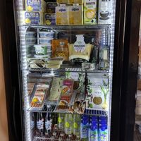 Shop fridge - Green vie cheese, Sgaia mheat etc at Barleys in Hull