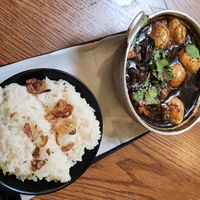 Eggplant and tofu claypot at nem in Kennington