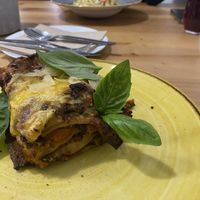 Tasty tempeh lasagne   at Chutnej in Prague