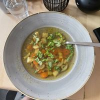 Vegetable broth  at Chutnej in Prague