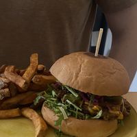 Burger w/oyster mushrooms   at Chutnej in Prague