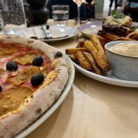 Seitan pepperoni pizza   at Chutnej in Prague