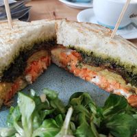 Omelette sandwich at Chutnej in Prague