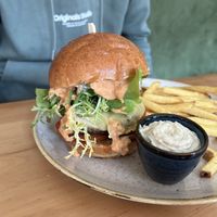 seitan burger with friess  at Chutnej in Prague