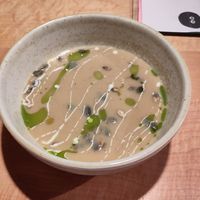 Cream of asparagus soup at Chutnej in Prague