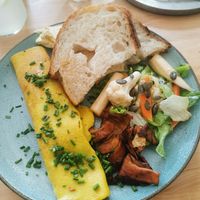 Mungo bean omelette at Chutnej in Prague