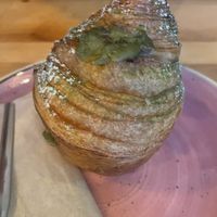 kruffin with blueberry/matcha fillingg  at Chutnej in Prague