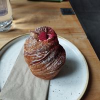 Raspberry and Panna Cotta cruffin at Chutnej in Prague