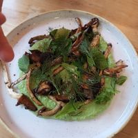 mushroom starter salty and chewy at Chutnej in Prague
