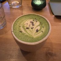 Lavender matcha latte  at Chutnej in Prague