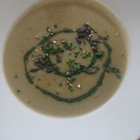 Leek creamy soup at Chutnej in Prague