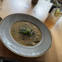 Lentil soup with leek, cauliflower and celeryy  at Chutnej in Prague