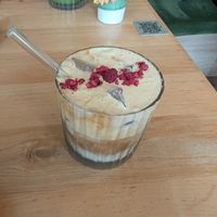 Iced miso caramel latte at Chutnej in Prague