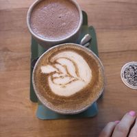 Hot chocolate and pumpkin spice latte  at Chutnej in Prague