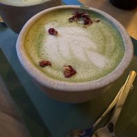 Earl grey matcha latte  at Chutnej in Prague