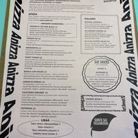 Menu at Pien Brewpub in Helsinki