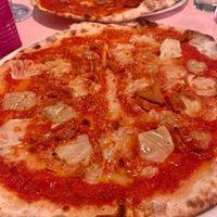 Vegan hawaii & pepperoni. at Pien Brewpub in Helsinki